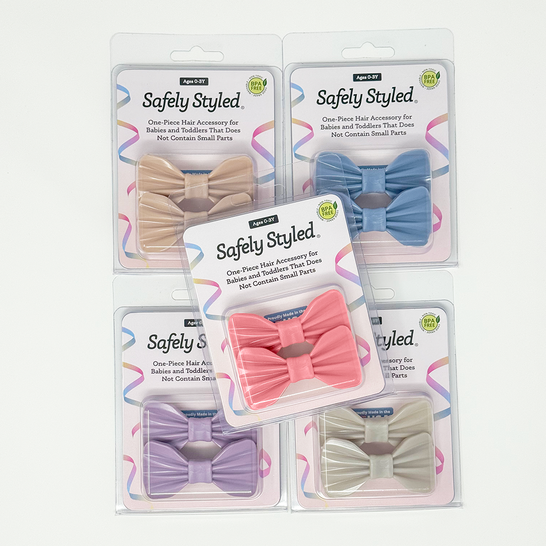 The Marcy Pigtail Pack - Non-Toxic Hair Accessory for Babies and Toddlers Safely Styled, 2PACK-MARCY-ROSE, 2PACK-MARCY-RIVER, 2PACK-MARCY-DESER, 2PACK-MARCY-LILAC, 2PACK-MARCY-MOONB